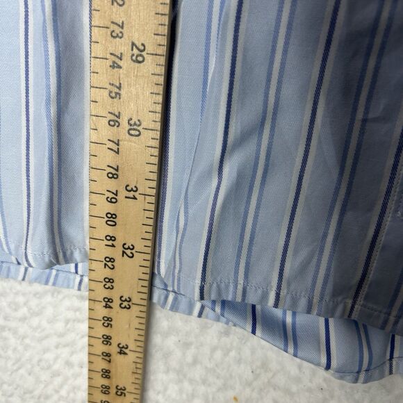 Hackett London Men’s Striped Long Sleeve French Cutt 16 41 Blue Button Up - Picture 5 of 7